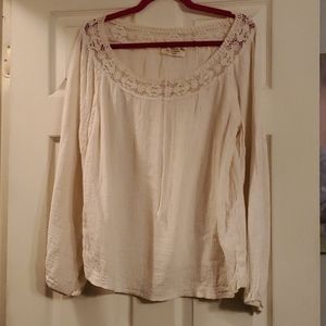 Cream Gauze Long sleeve top